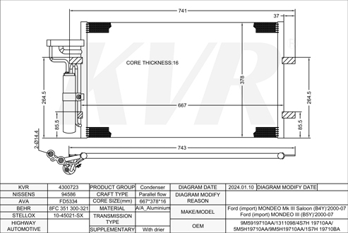 FORD SALOON,2000-07 CGBB CONDENSER