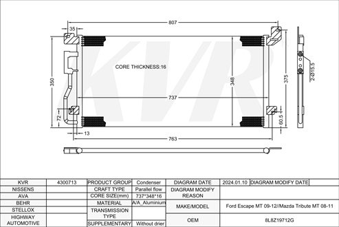 FORD,2009-12 CONDENSER