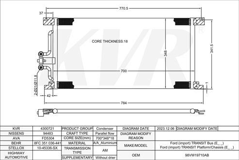 FORD BUS,1994-2000 4GF CONDENSER
