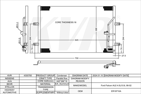 FORD,1998-2002 CONDENSER