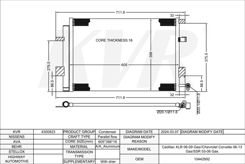 CADILLAC,2006-09 CONDENSER