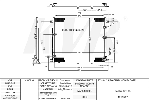 CADILLAC,2006- CONDENSER