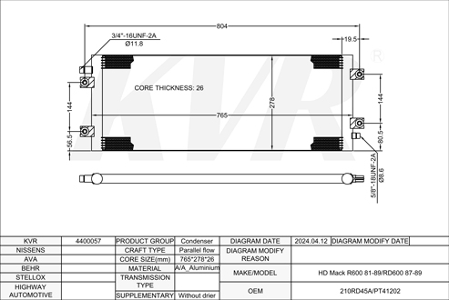 MACK,1981-89 CONDENSER