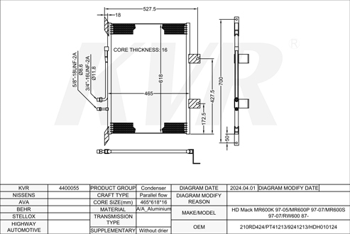 MACK,1997-2005 CONDENSER